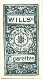 Front of early cigarette trade card